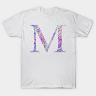 Mu Sorority Letter Sticker T-Shirt